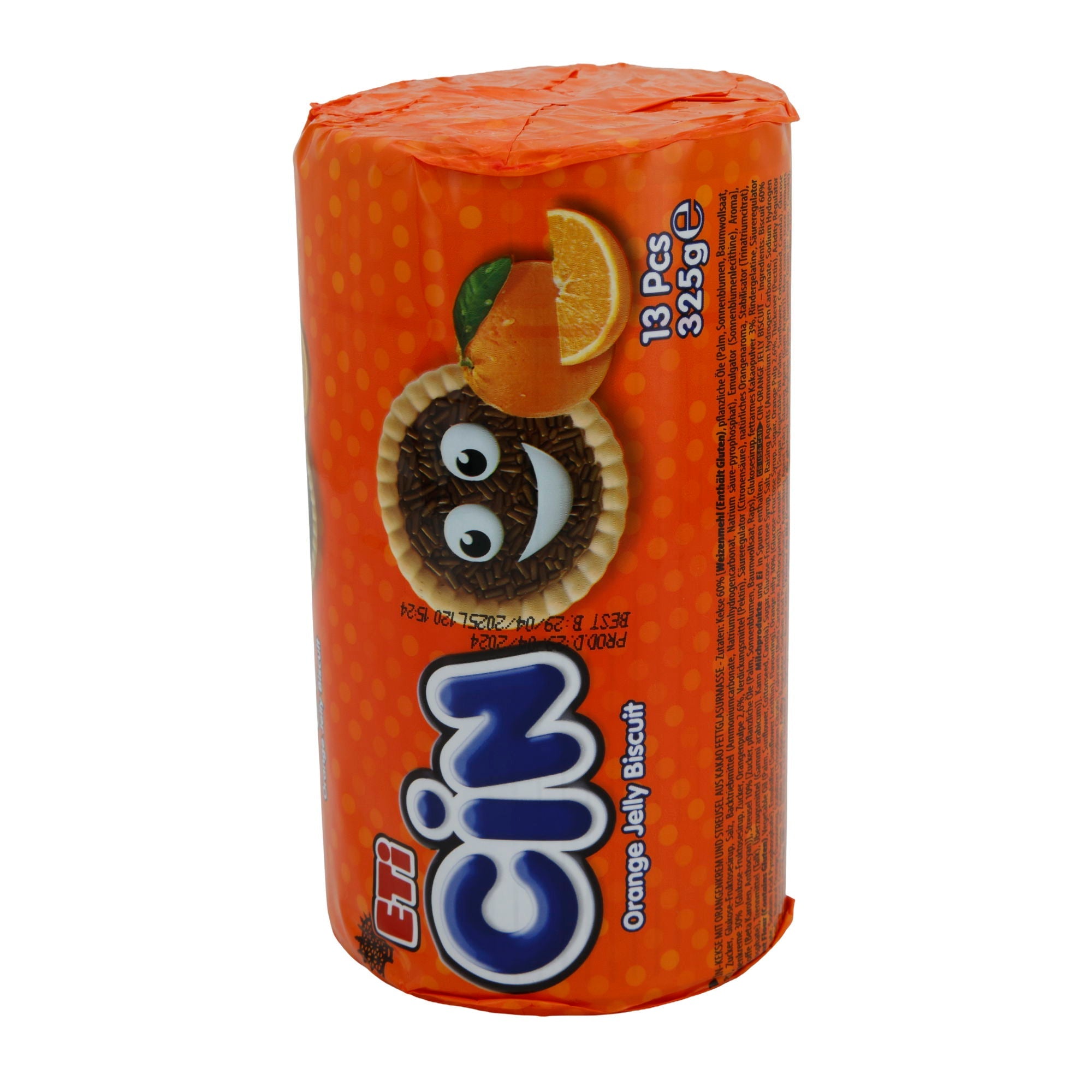 Kekse ETi Cin Orange Jelly Biscuit | Gebäck | Orangengelee-Kekse mit Schockostreuseln | 325 g ETI
